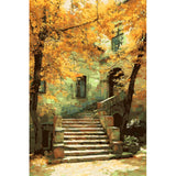Malen nach Zahlen Kunst Herbst Garten Gasthof
