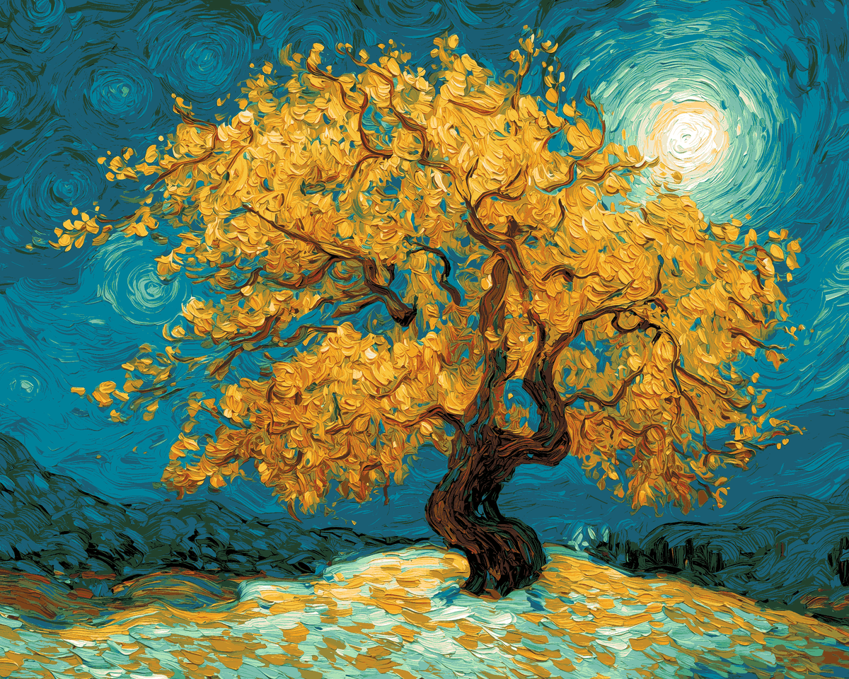 Malen-nach-Zahlen-Abstrakter Baum