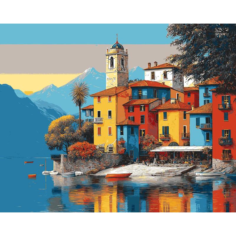 Malen nach Zahlen insel im see italien
