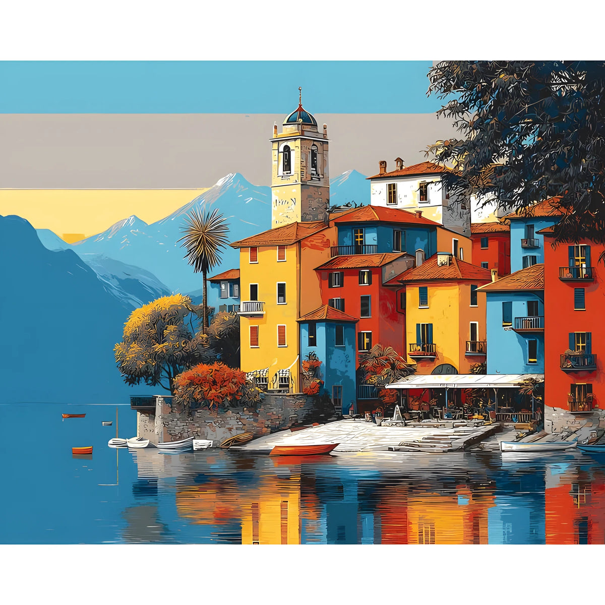 Malen nach Zahlen insel im see italien