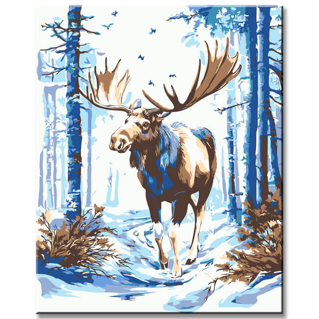 Malen nach Zahlen hirsch im wald