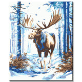 Malen nach Zahlen hirsch im wald