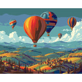 Malen nach Zahlen für Erwachsene Heißluftballons am Himmel
