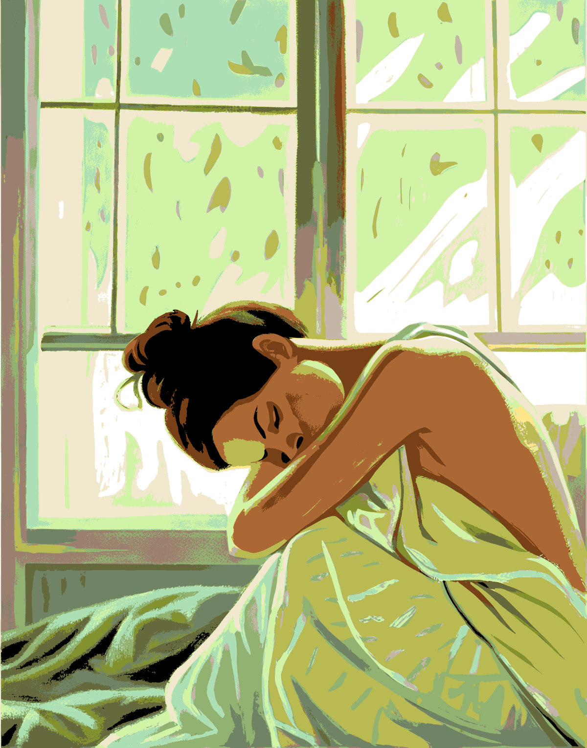 Malen nach Zahlen nackte Frau im Bett