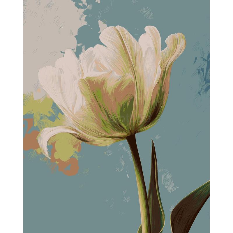 Malen nach Zahlen Weiße Tulpe