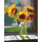 Malen nach Zahlen für Erwachsene Vase mit Sonnenblumen