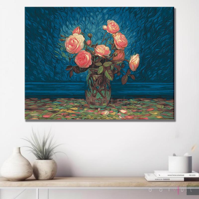 Malen nach Zahlen Bilder rosa pfingstrosenstrauss