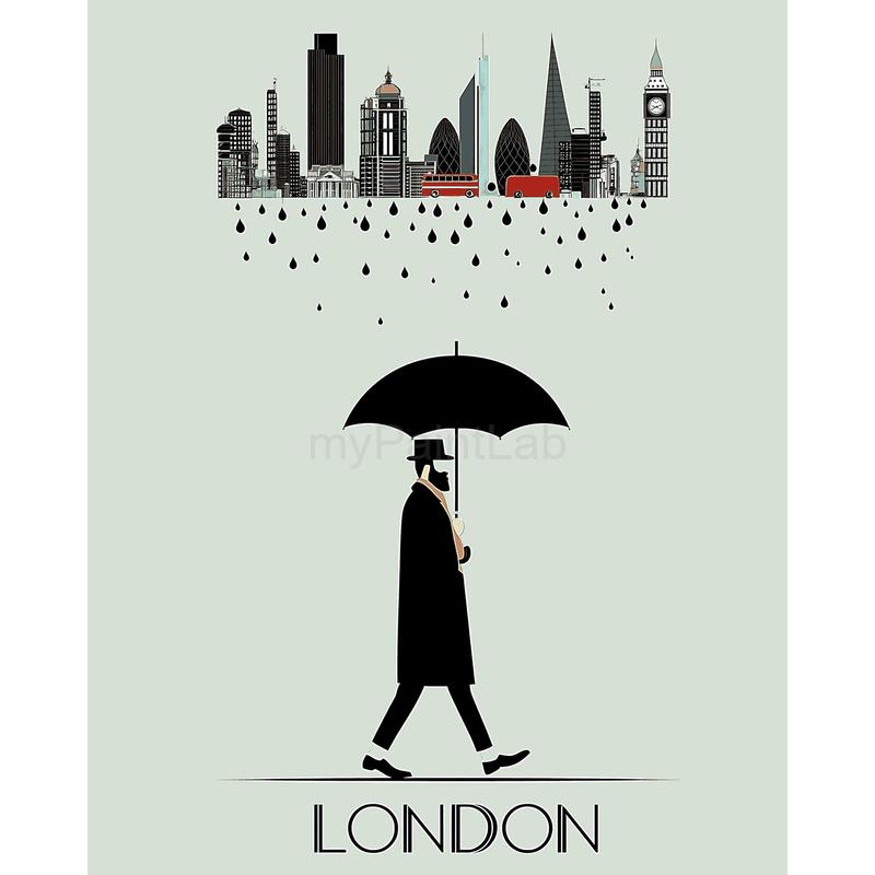 Malen nach Zahlen London Stadtschild