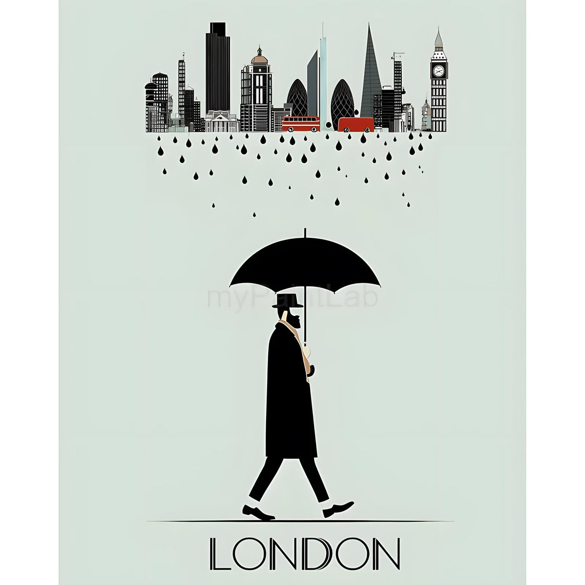 Malen nach Zahlen London Stadtschild