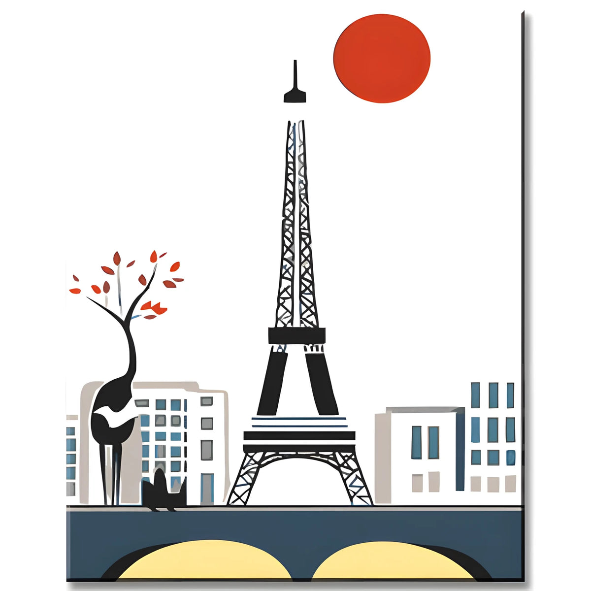 Malen nach Zahlen Paris Eiffelturm Kunst Illustration