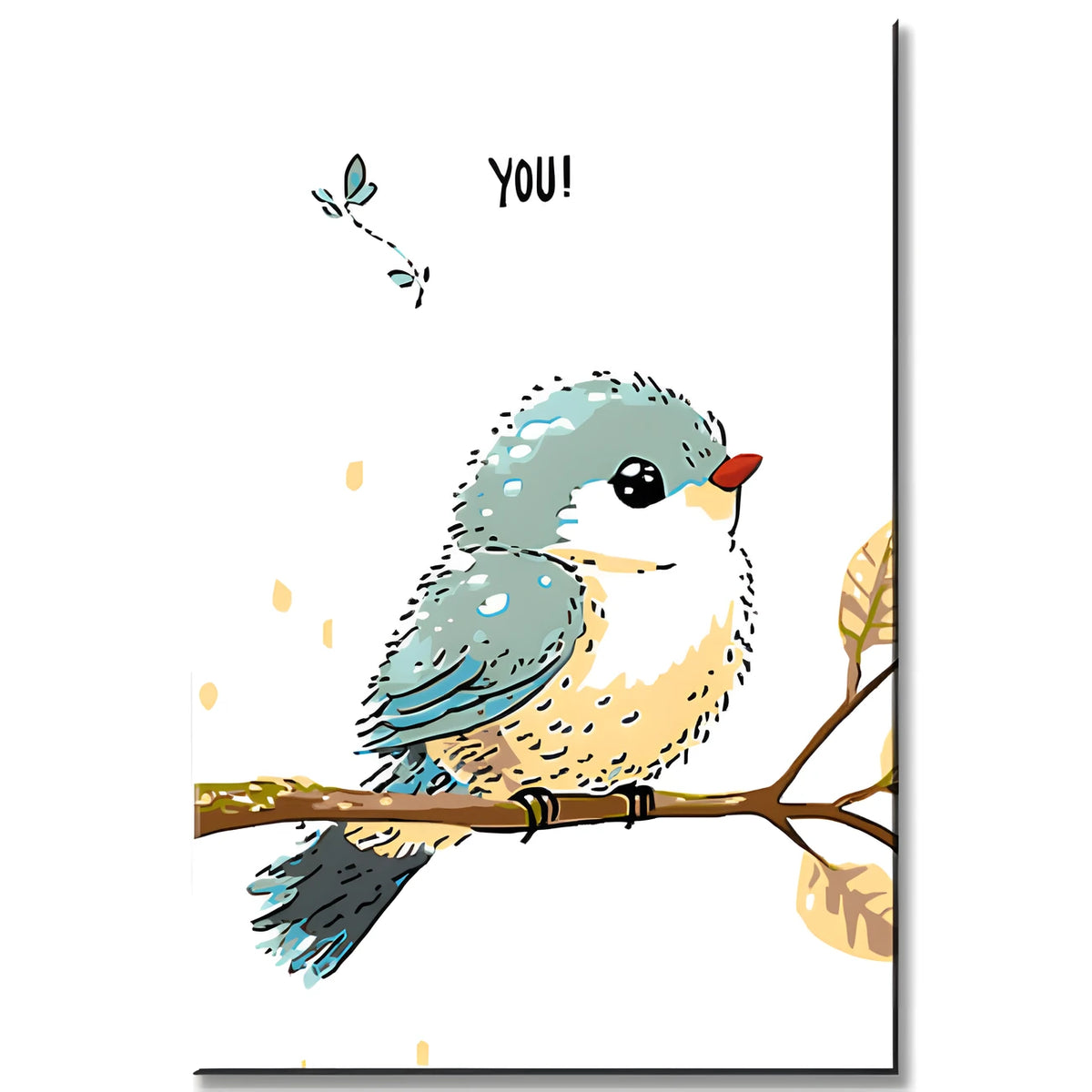 Malen nach Zahlen Tierkunst Kleiner Vogel auf dem Zweig