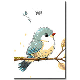 Malen nach Zahlen Tierkunst Kleiner Vogel auf dem Zweig