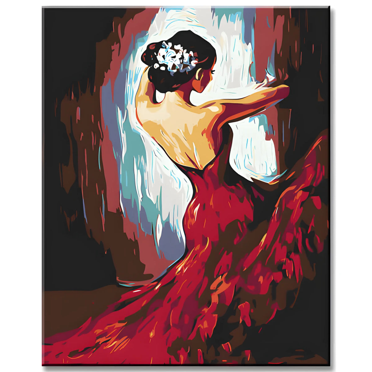 Malen nach Zahlen Flamencotänzerin mit rotem Kleid