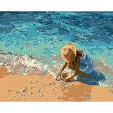 Malen nach Zahlen Kind am Strand