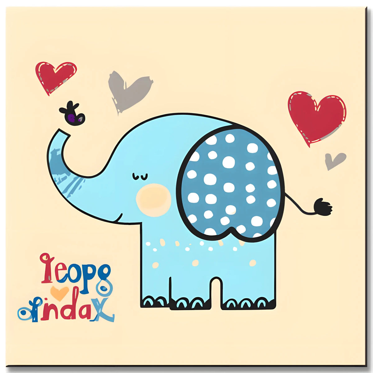 Malen nach Zahlen Comic Elefant