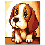Malen nach Zahlen Hund Tiere Comic Basset