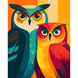 Malen nach Zahlen vogel eulen Paar