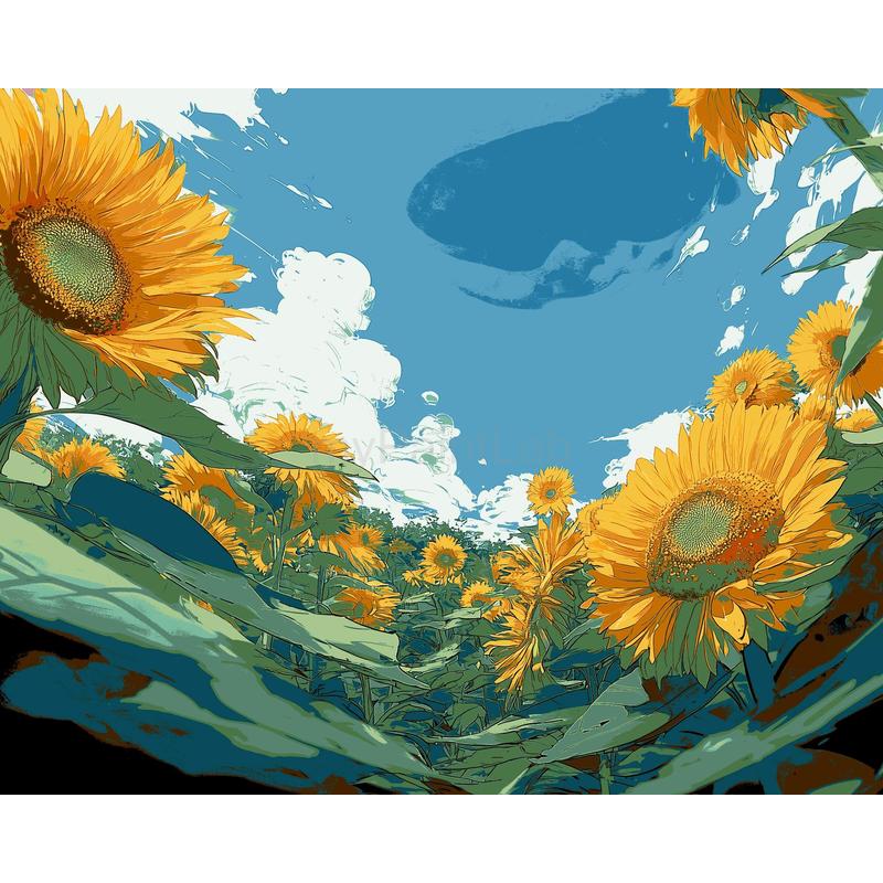 Malen nach Zahlen Sonnenblumen