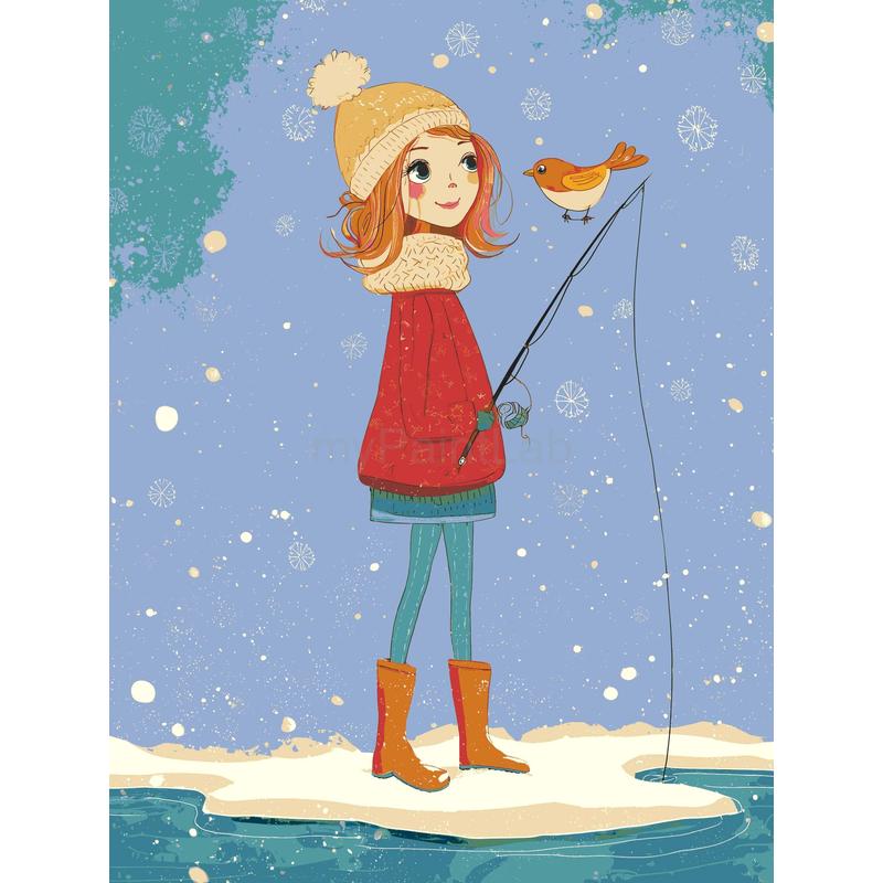 Malen nach Zahlen Weihnachten Fischen Wintertage