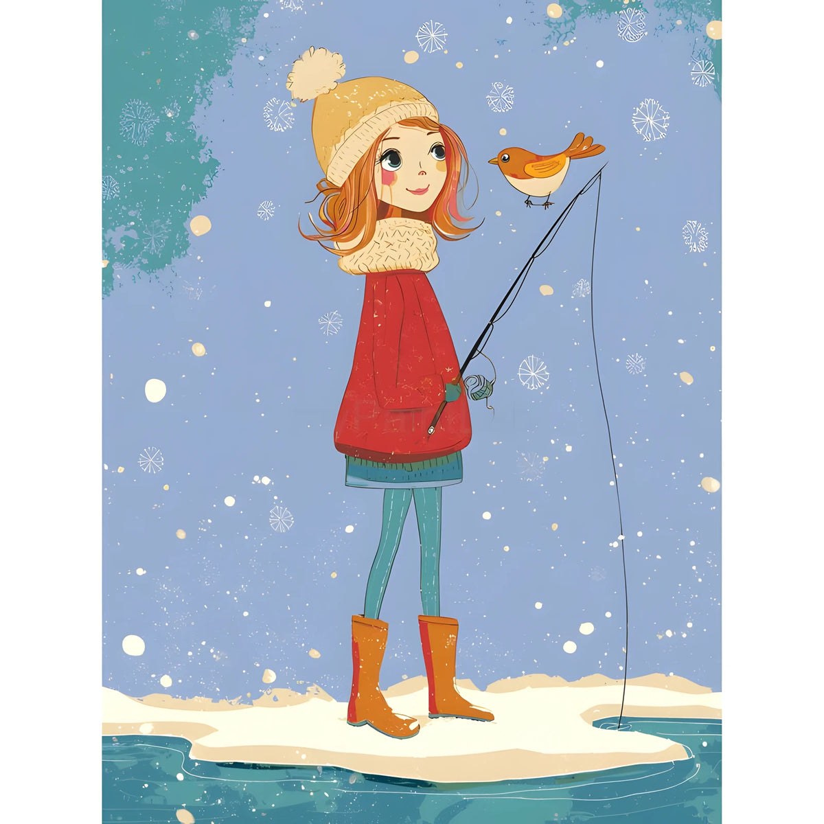 Malen nach Zahlen Weihnachten Fischen Wintertage