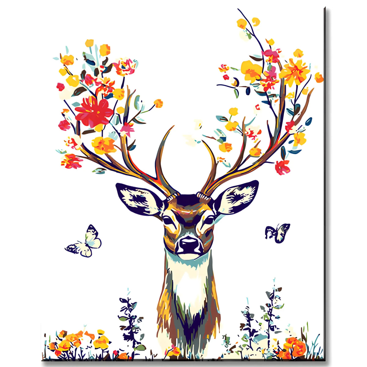 Malen nach Zahlen Hirsch Blumengeweih