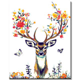 Malen nach Zahlen hirsch Blumengeweih