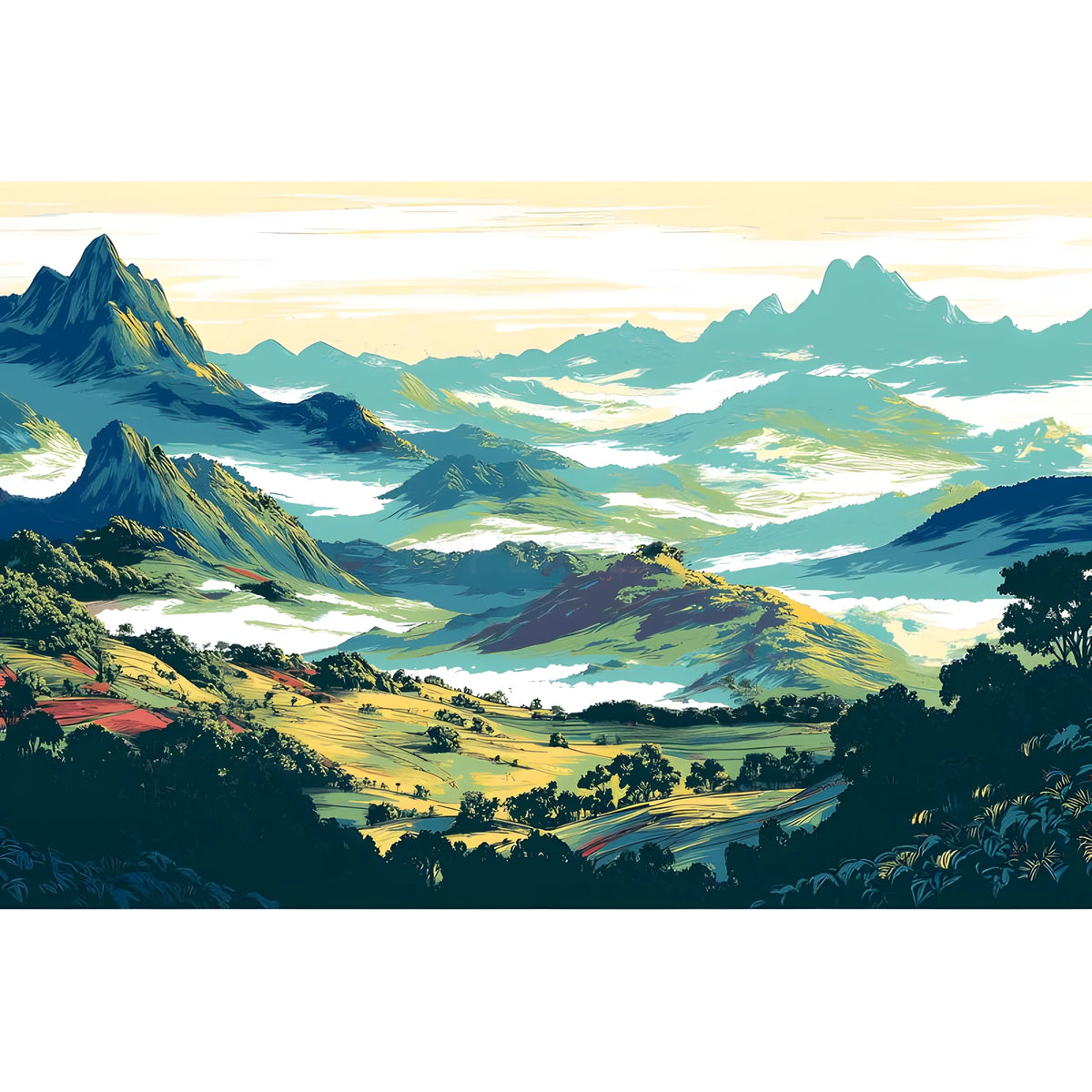 Malen nach Zahlen Berglandschaft