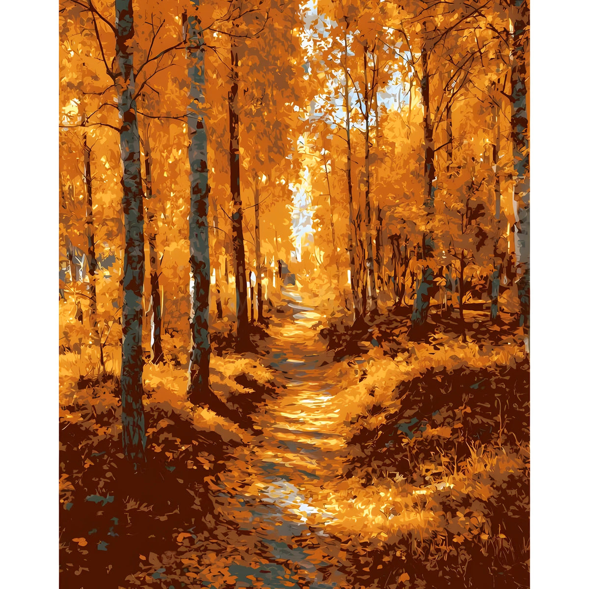 Malen nach Zahlen Goldene Bäume