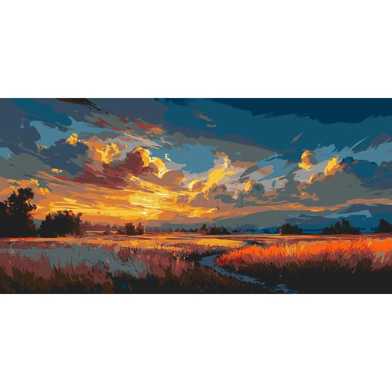 Malen nach Zahlen Landschaft orange
