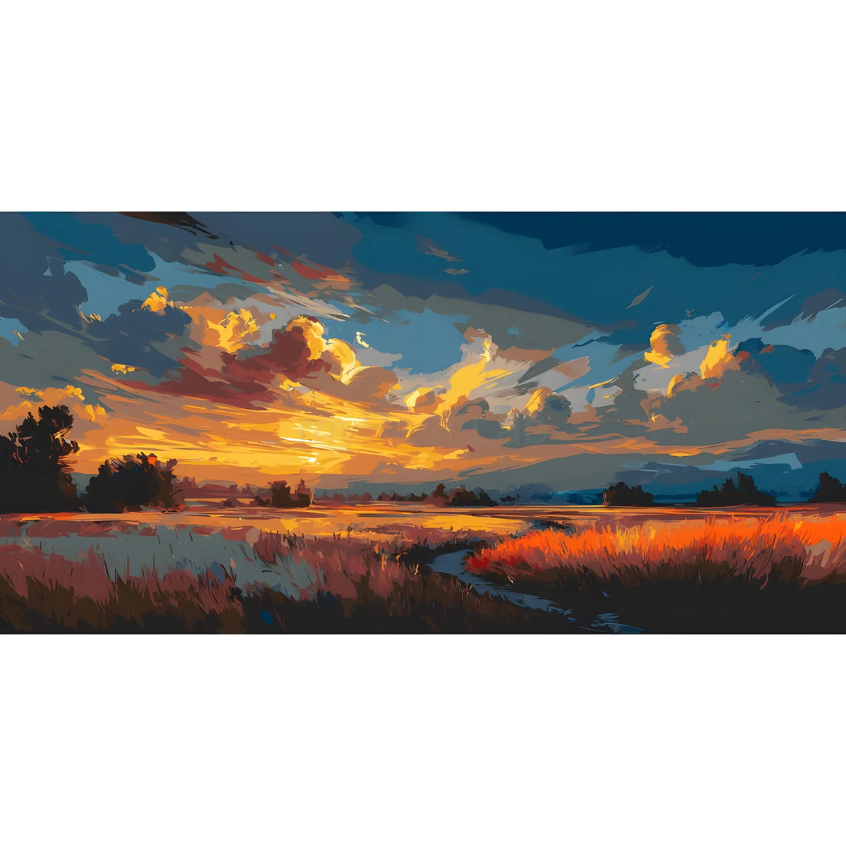 Malen nach Zahlen Landschaft orange