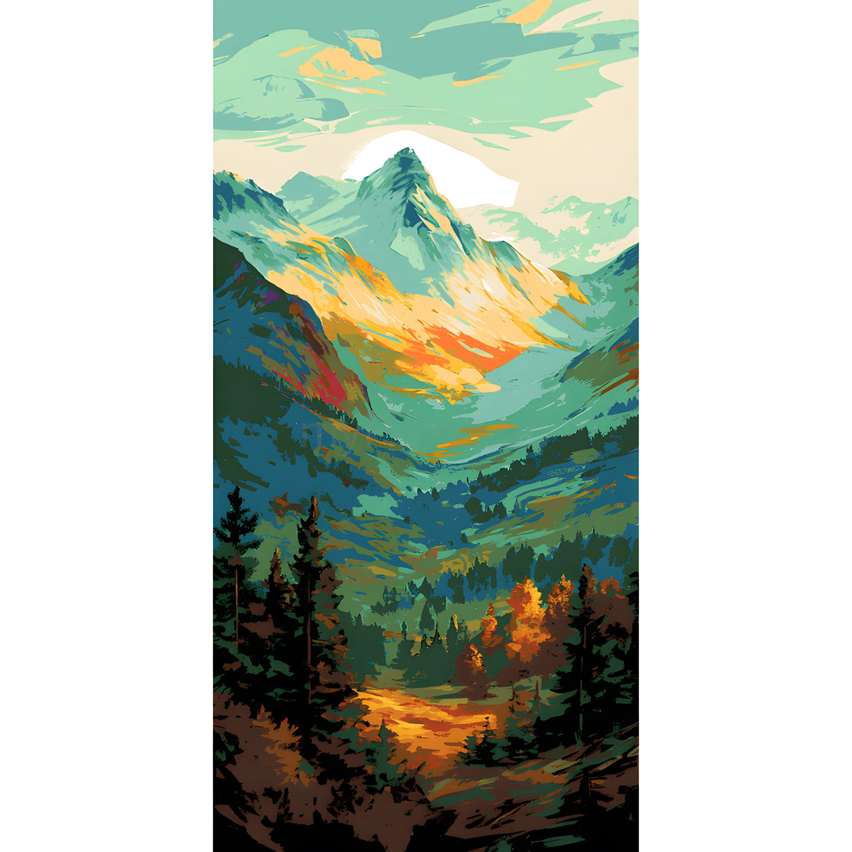 Malen nach Zahlen Berge Landschaft
