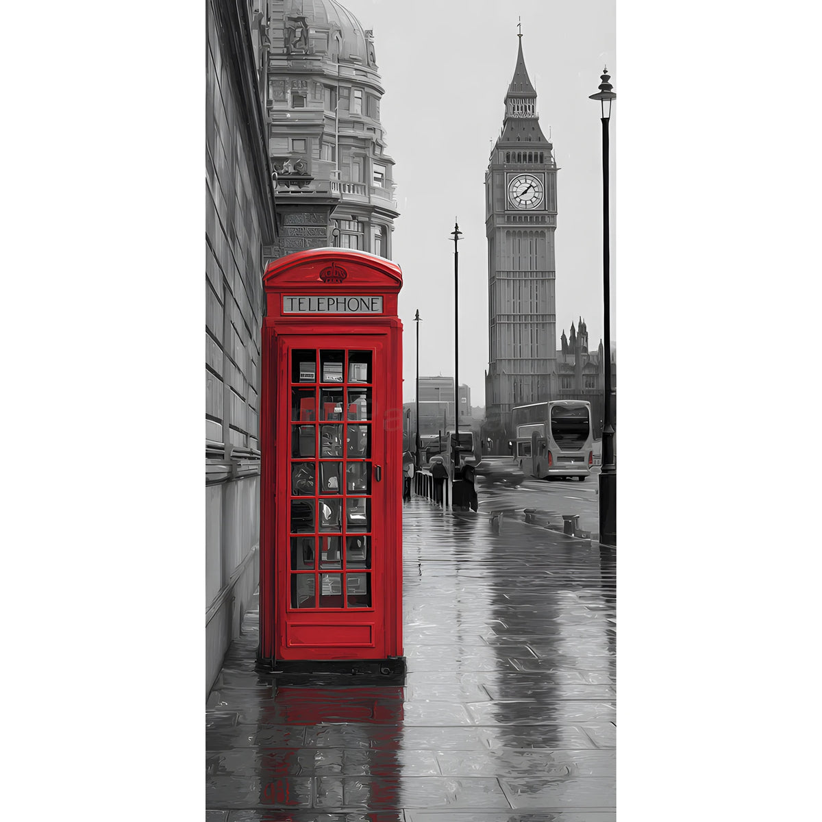 Malen nach Zahlen London Telefonzelle