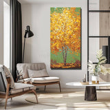 Malen nach Zahlen Baum goldgelb
