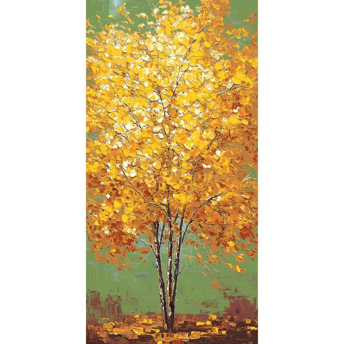 Malen nach Zahlen Baum goldgelb