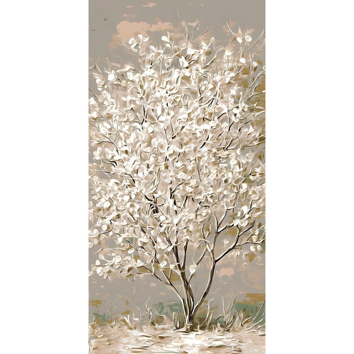 Malen nach Zahlen Baum weiß