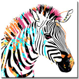 Malen nach Zahlen Buntes Zebra