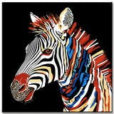 Malen nach Zahlen Zebra bunt schwarz