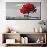 Malen nach Zahlen schwarz weiss Roter Baum
