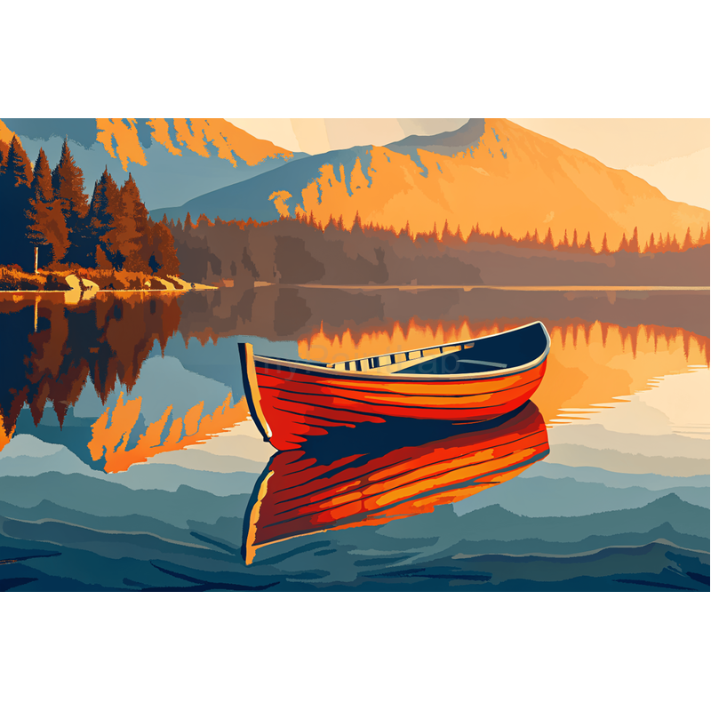 Malen nach Zahlen Boot und Vogel