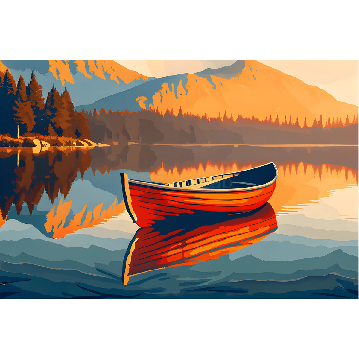 Malen nach Zahlen Boot und Vogel