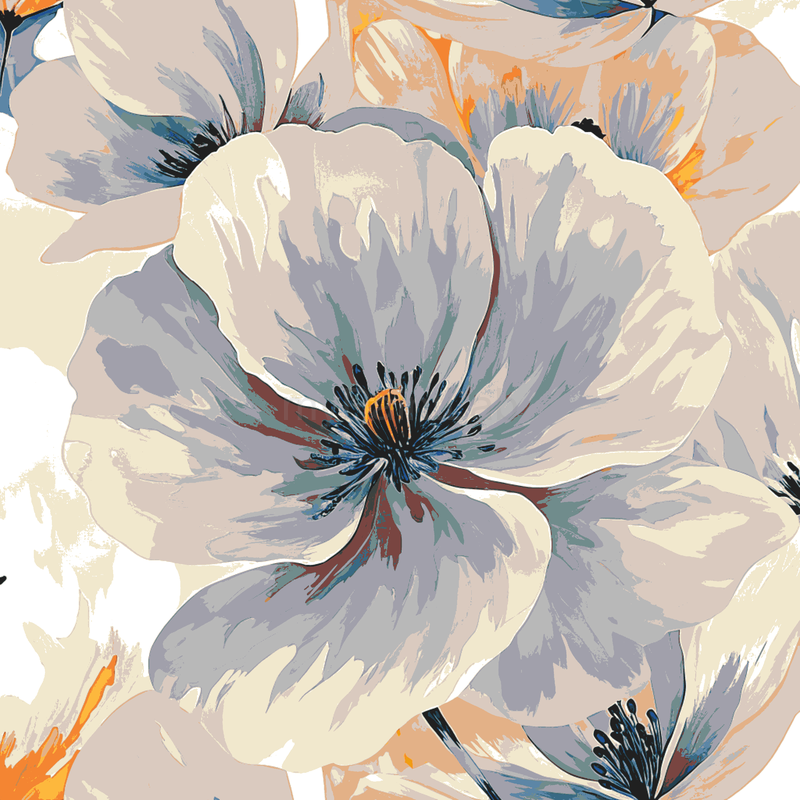Malen nach Zahlen Blume weiss