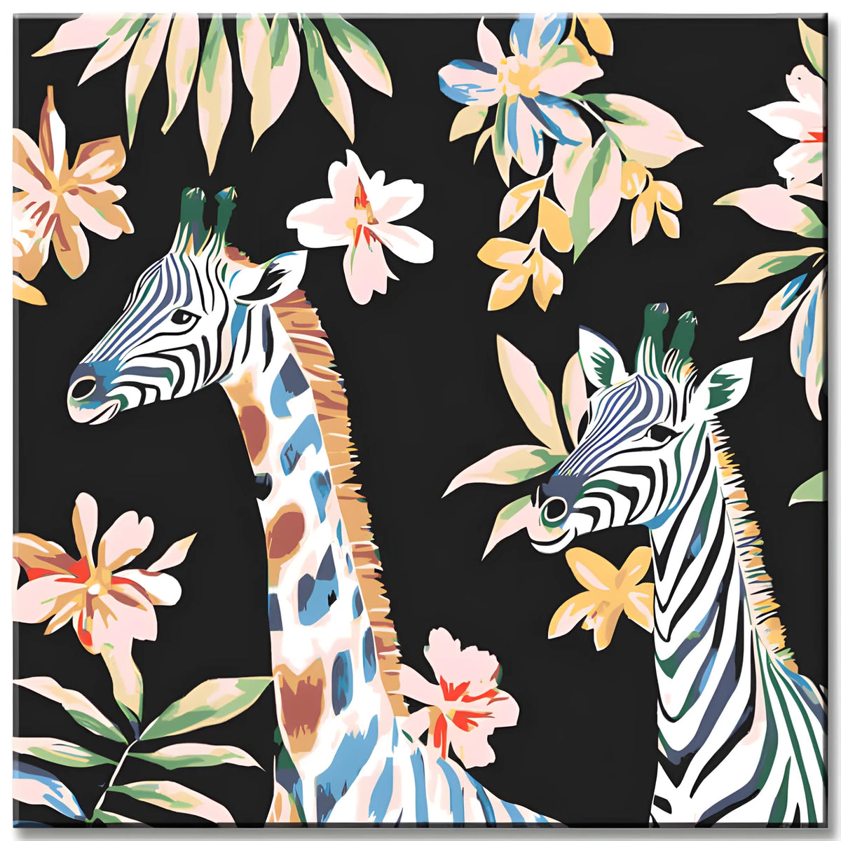 Malen nach Zahlen Tiere Zebra Giraffe