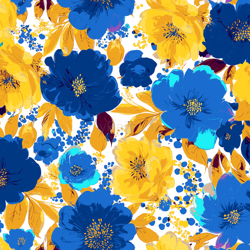 Malen nach Zahlen Blumen blau