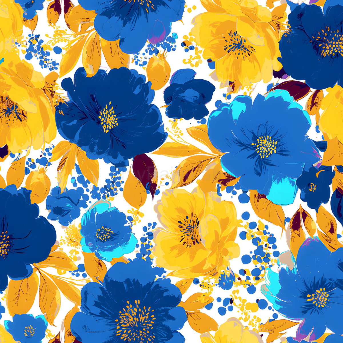 Malen nach Zahlen Blumen blau