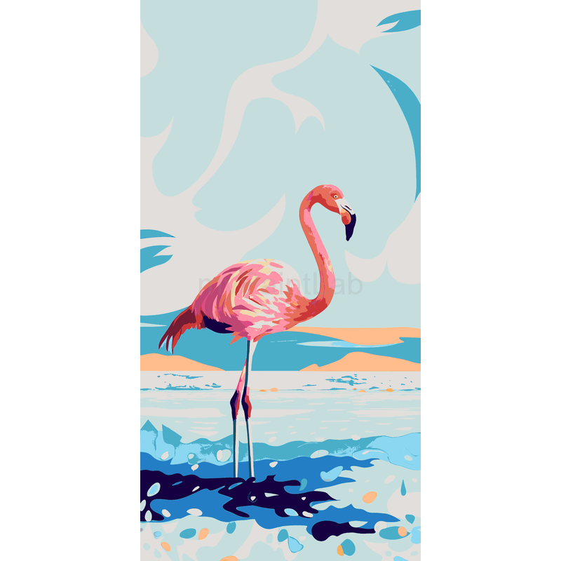 Malen nach Zahlen Flamingo auf Wolken