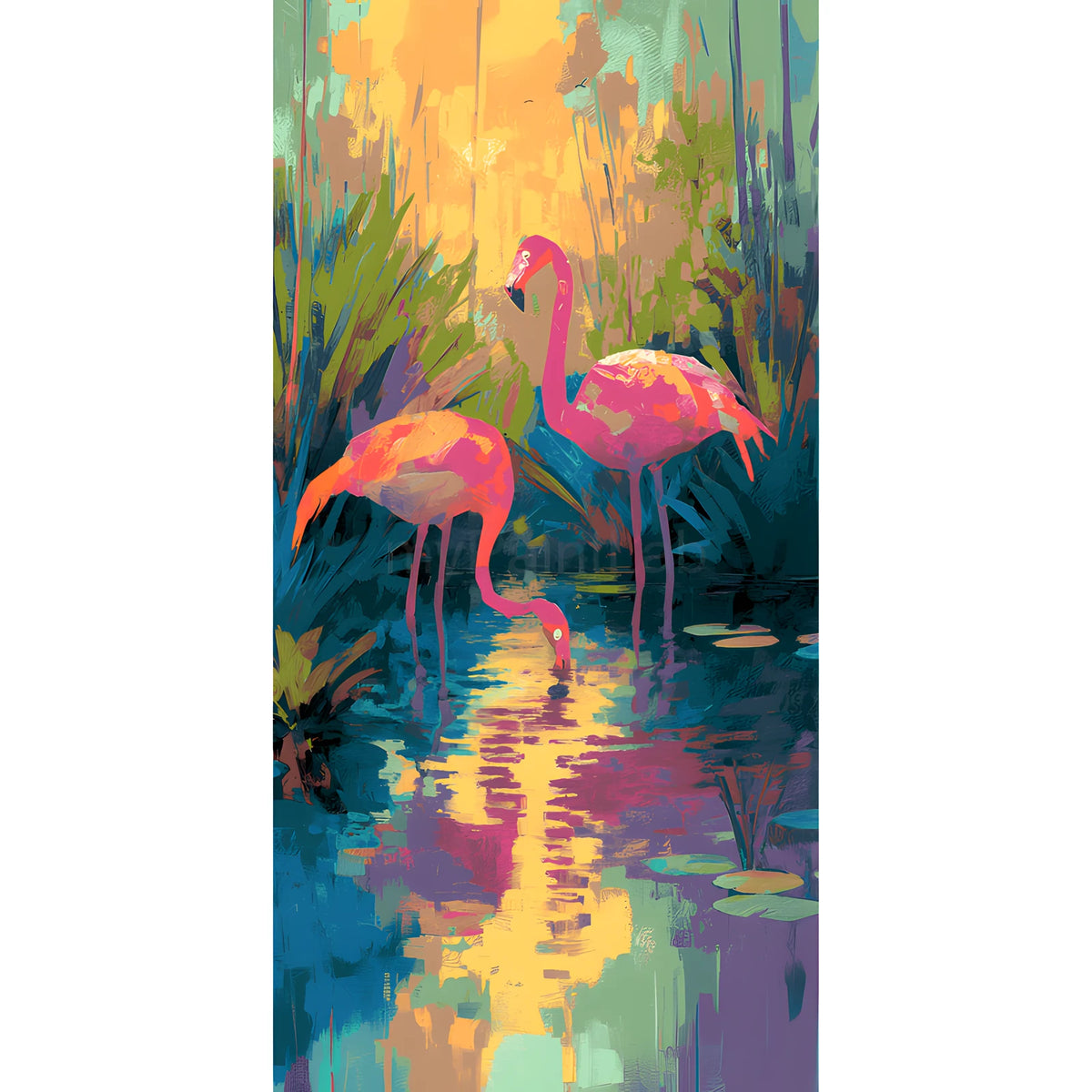 Malen nach Zahlen Flamingo Sonnenaufgang