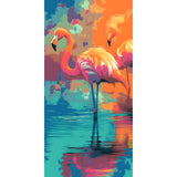 Malen nach Zahlen Flamingo Paar im Grünen im Grünen
