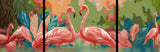 Malen nach Zahlen Flamingo Familie - 3-teilig (Triptychon)