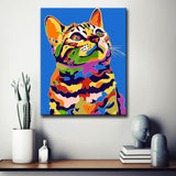 Malen nach Zahlen Katze in Regenbogenfarben TierKunst