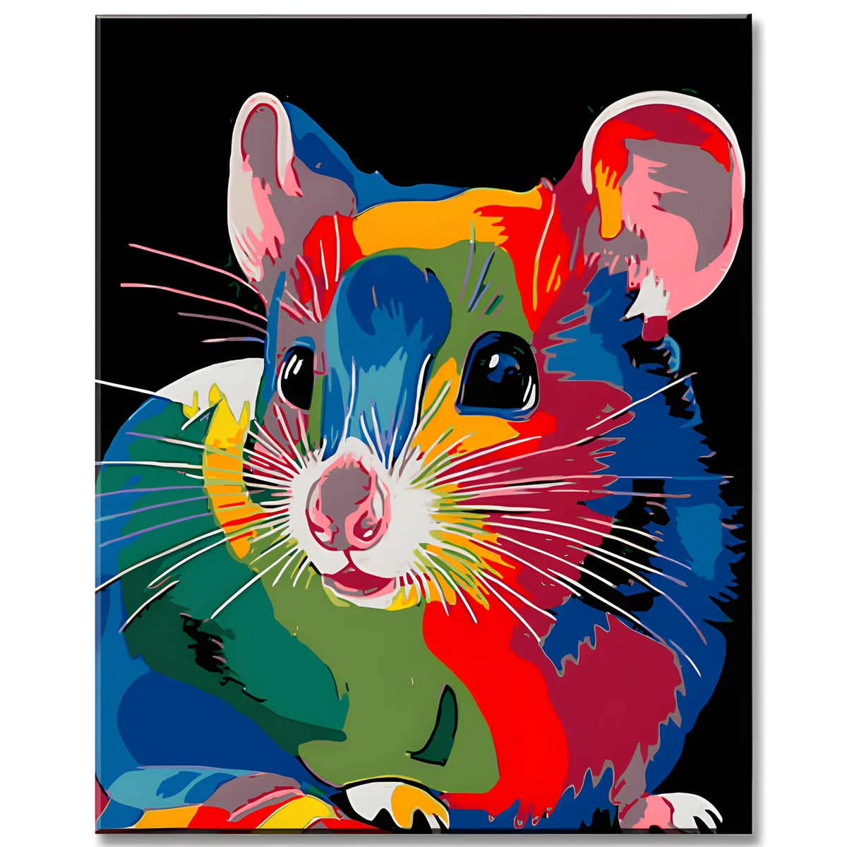 Malen nach Zahlen Maus in Regenbogenfarben TierKunst
